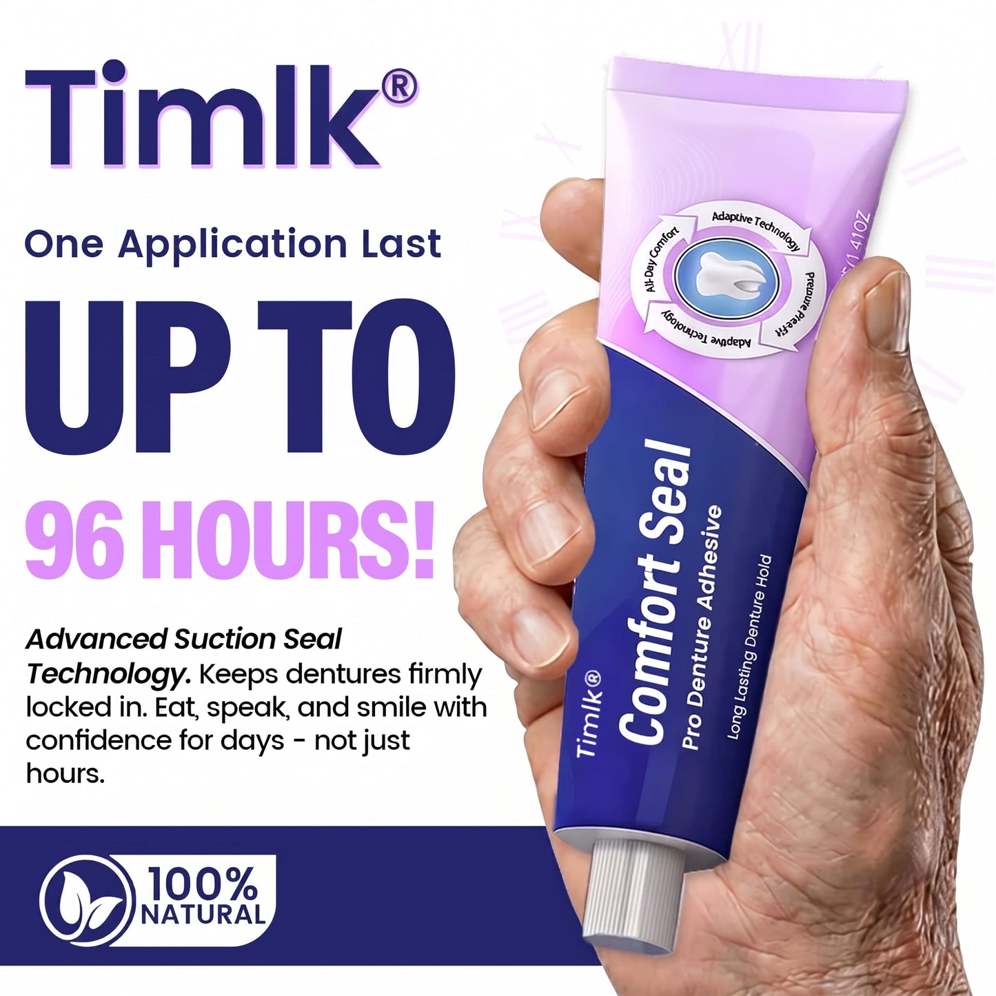 Timlk® Comfort Seal Pro Denture Adhesive
