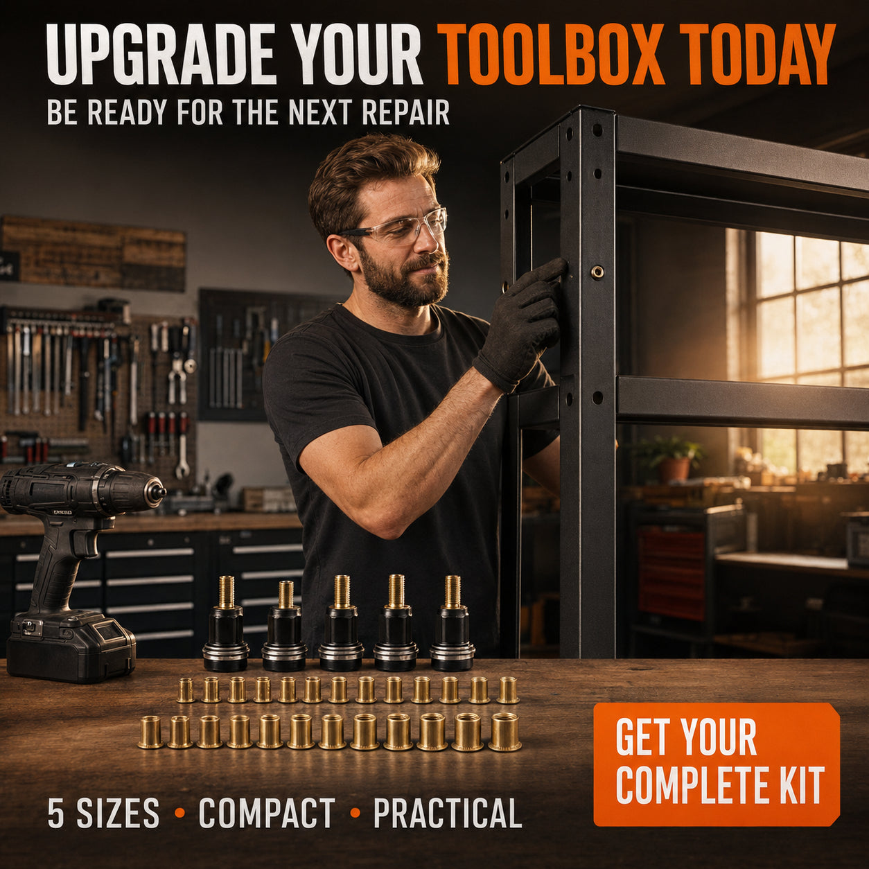 ๐ง ๐ฉ2026 Hot sell Complete Drill-Powered Rivet Nut Kit โ M3โM8 Threaded Insert Tool Set