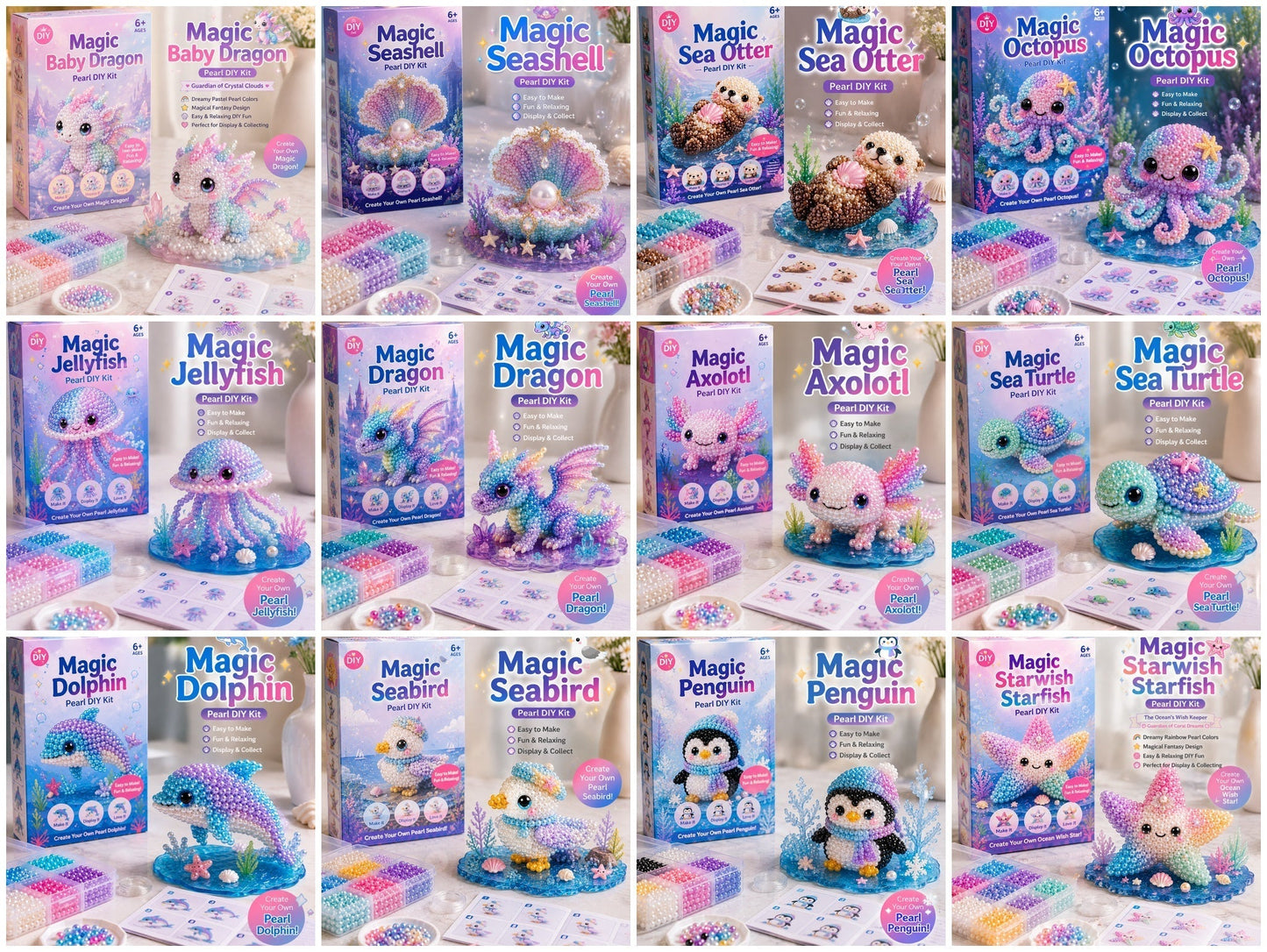 12 Magical Ocean Friends DIY Kit – Create Your Own Adorable Sea Creatures!