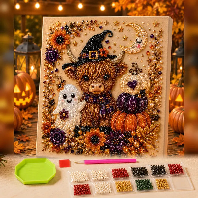 Halloween Pearl Art DIY Kit – Turn Tiny Pearls into Spooky-Cute Magic