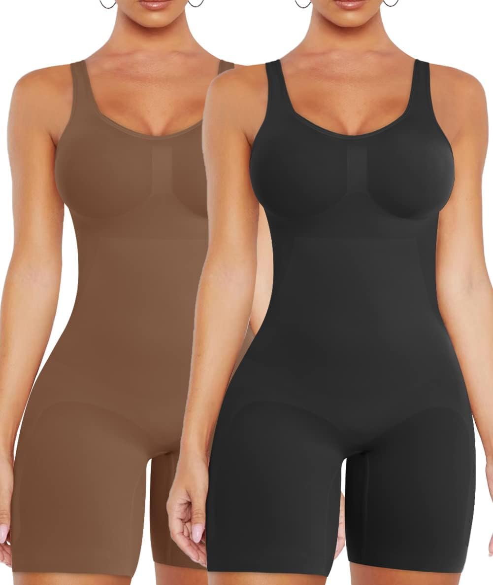 Shorts Bodysuit for Women Tummy Control Shapewear Seamless Sexy Butt Lifting Workout Bodycon One Piece Short Jumpsuit