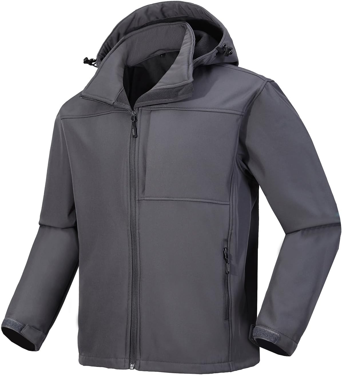 Men's Softshell Jacket Tactical Waterproof Fleece Lined with Hood Windbreaker Rain Shell Outerwear for Outdoor Hiking