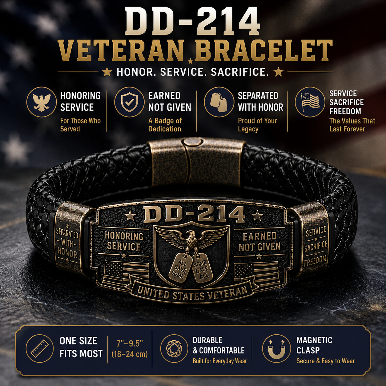 DD-214 Veteran Honor Bracelet