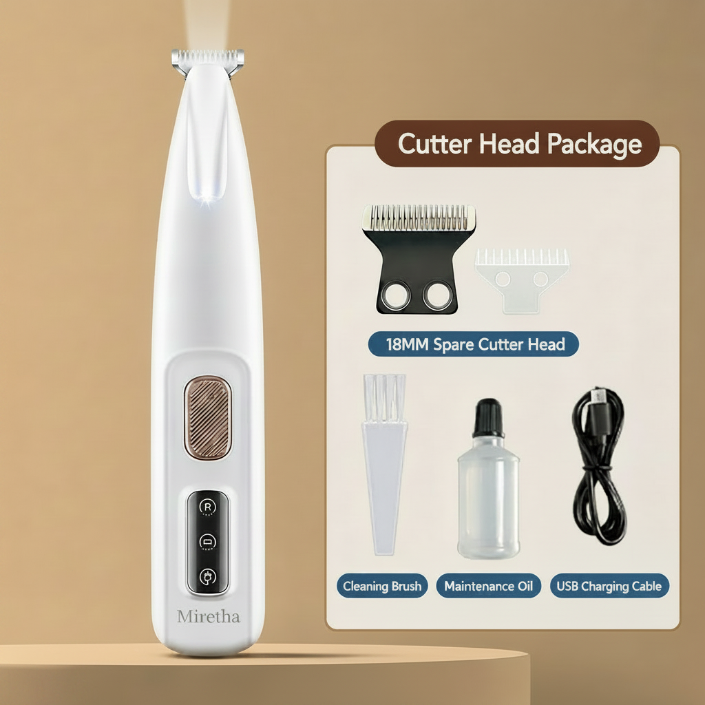 ✂️🐾Precision Pet Trimmer – Safe Grooming for Paws, Eyes & Tail with LED Light