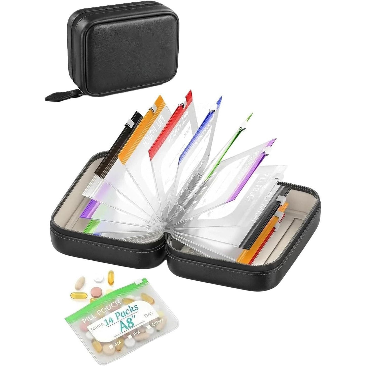 ๐ A8 Waterproof Pill Pouch Set โ Large Weekly Travel Medicine Organizer