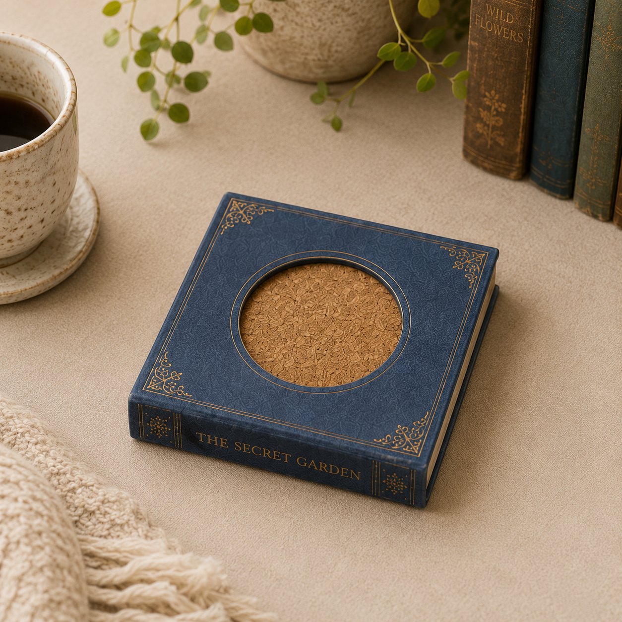 Handmade Mini Book Wooden Coaster Design📚-Buy Two Get Free Shipping📦