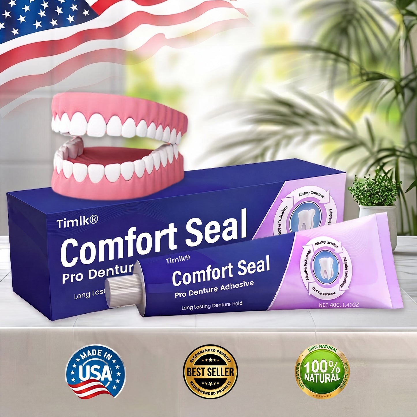 Timlk® Comfort Seal Pro Denture Adhesive