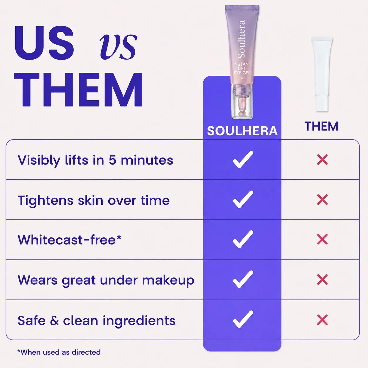 Soulhera Eye Bag Instant Eraser, Tightens, Firms, & Blurs Wrinkles