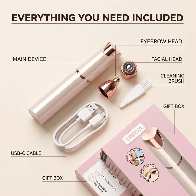 2 in 1 facial & eyebrow hair trimmer for Women,Portable Rechargeable Shaver