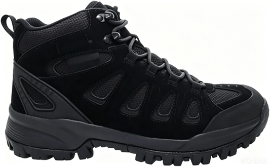 Mens Ridge Walker Round Toe Hiking Casual Boots Ankle - Black