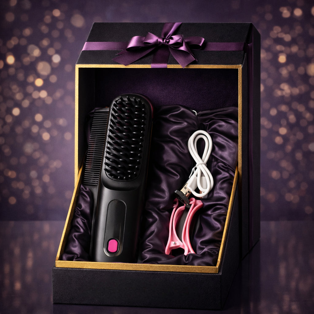 🏆 The Short Hair Specialist! The first smart styling comb designed specif 💖(Type-C charging design)