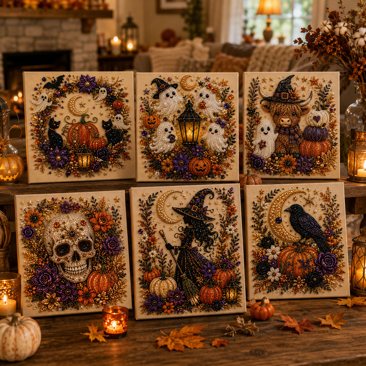 Halloween Pearl Art DIY Kit – Turn Tiny Pearls into Spooky-Cute Magic