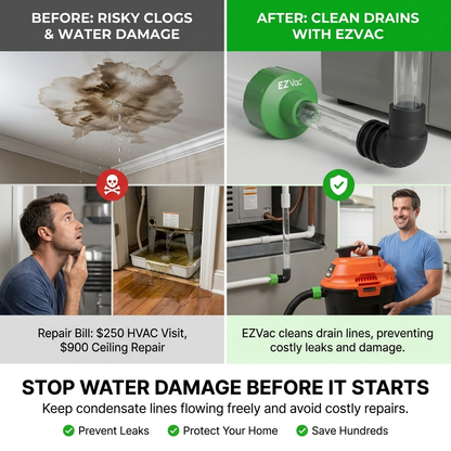 ✨AC Drain Line Cleaner Tool -⚡Clears stubborn AC drain clogs in minutes(🔥Fit for most residential HVAC drain lines)