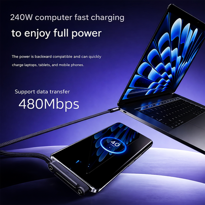 2-in-1 Invisible Holder Charger Cable|240w super fast charging Fast Charging Cord