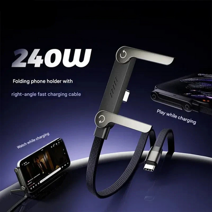 2-in-1 Invisible Holder Charger Cable|240w super fast charging Fast Charging Cord