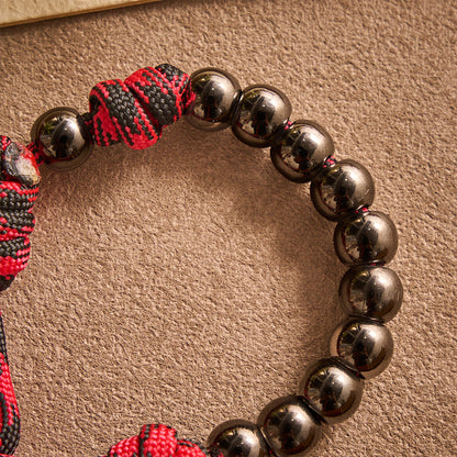 Solacebeads Gunmetal Bead Car Rosary & Red Enamel Crucifix: Rooted In St. Michael Protection