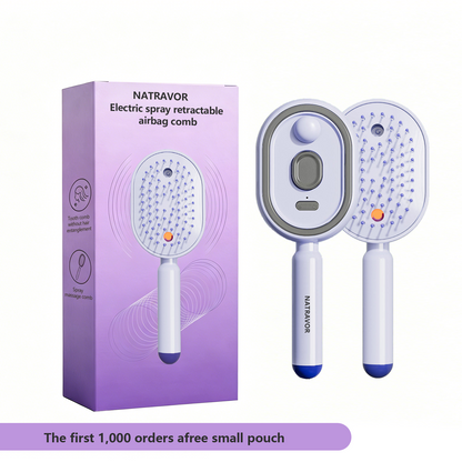 ✨ Essential Oil Mist Comb, Anti-Tangle Electric Massage Brush