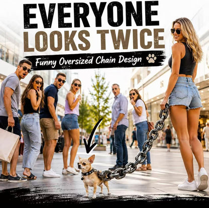 Oversized Chain Dog Leash & Collar Set for Small Dogs - Make Everyday Walks Stand Out