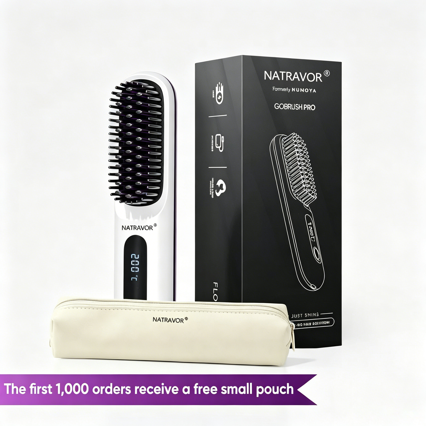 🏆 The Short Hair Specialist! The first smart styling comb designed specif 💖(Type-C charging design)
