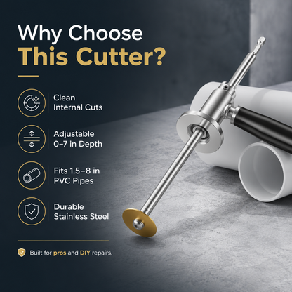 🔧 PVC Pipe Internal Cutter Tool – Clean Cuts in Tight Spaces (No Pipe Removal Needed)