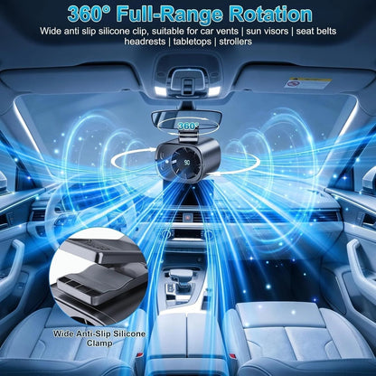 2026 Semiconductor Cooling Car Clip On Fan - 360° Rotation