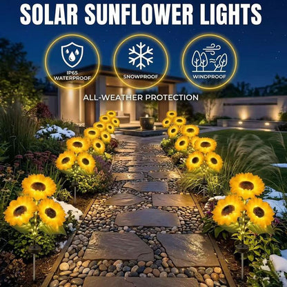LuminaBloom™ 3-in-1 Solar Sunflower Garden Stake Lights