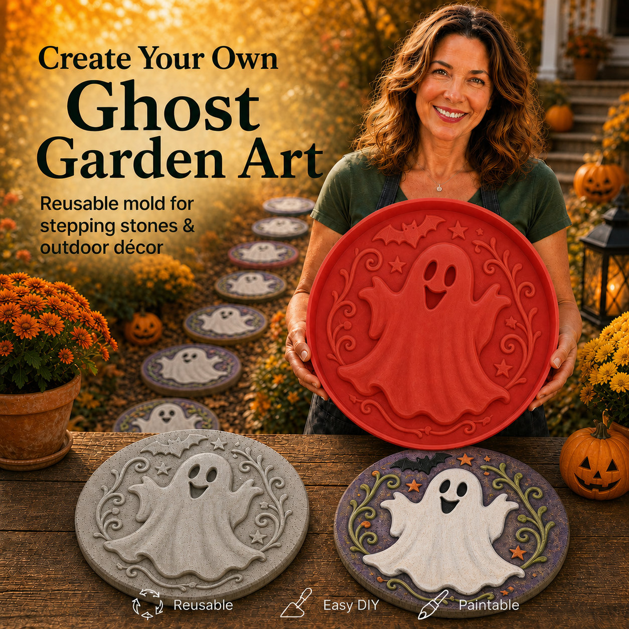 Halloween Garden Stepping Stone Mold