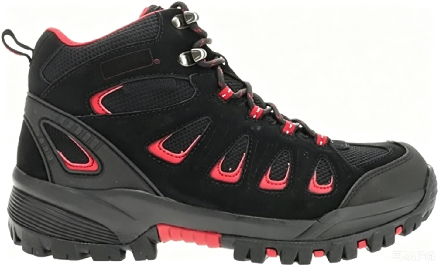 Mens Ridge Walker Round Toe Hiking Casual Boots Ankle - Black