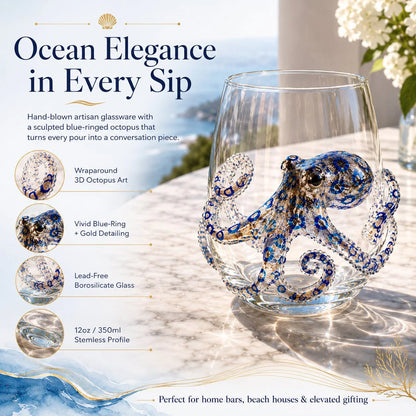 Bring the Ocean to Every Sip with Stunning 3D Artisan Glassware 🌊