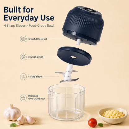 Mini Electric Food Chopper – One-Press Garlic & Veggie Prep 🍳🥕🧄