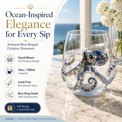 Bring the Ocean to Every Sip with Stunning 3D Artisan Glassware 🌊