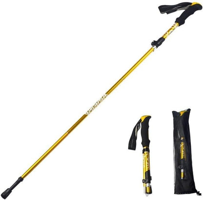 Collapsible Trekking Pole, 33-inch, Adjustable Hiking Staff with Ergonomic Handle