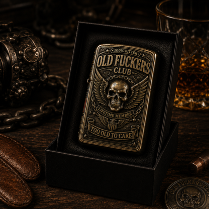☠️ Old Fuckers Club Vintage Lighter | 2026 Limited Edition Collectible Metal Lighter