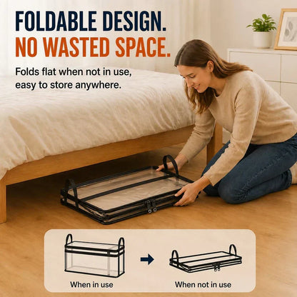Portable Large Heavy-Duty Thick Plastic Clear Storage Box with Hinged Lid | Home, Travel & Camping