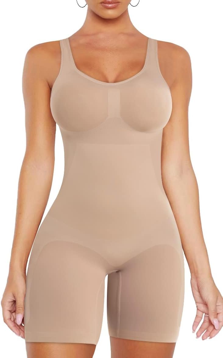 Shorts Bodysuit for Women Tummy Control Shapewear Seamless Sexy Butt Lifting Workout Bodycon One Piece Short Jumpsuit