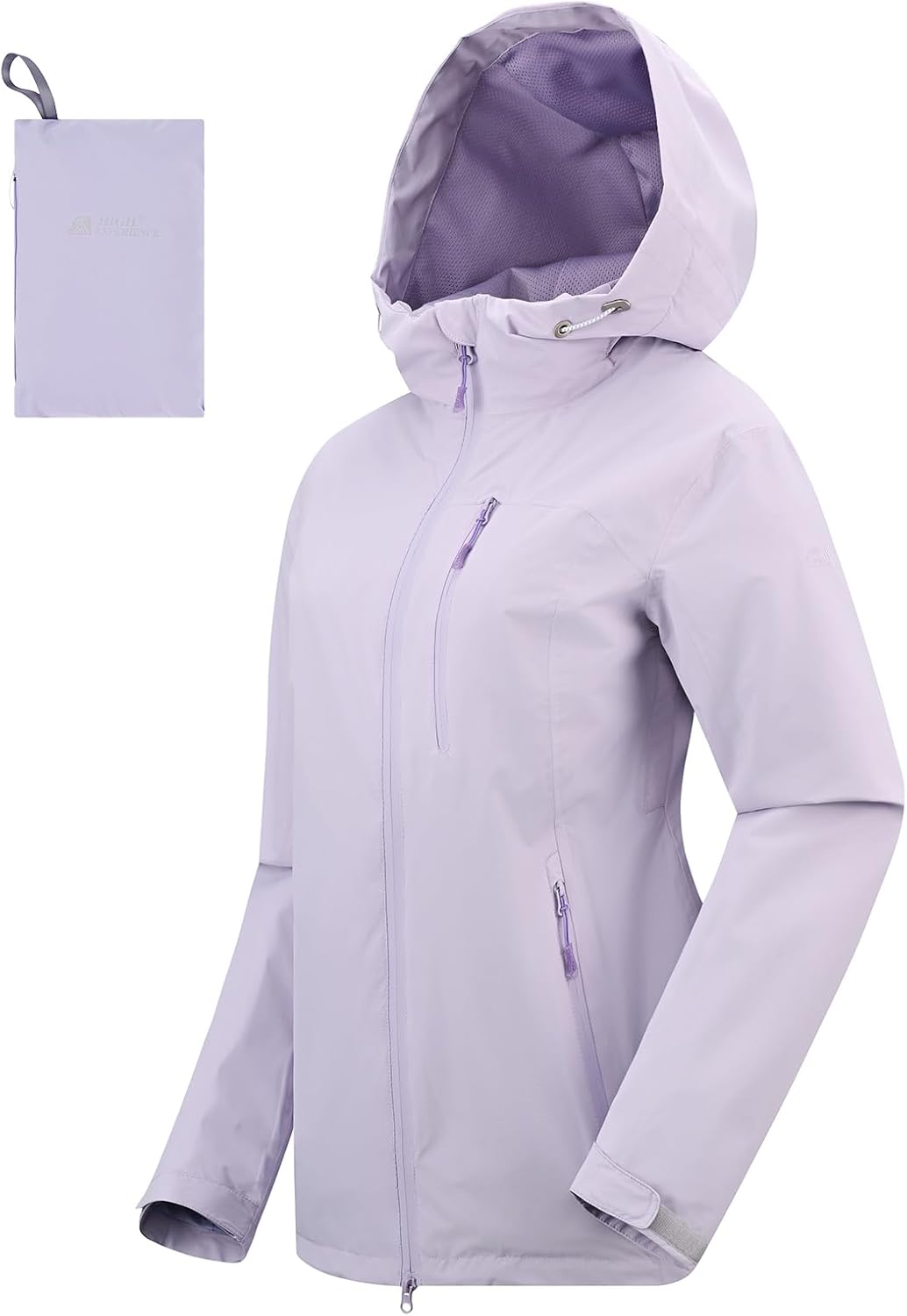 Women's Rain Jacket Packable Waterproof Lightweight Raincoat with Hood Hiking Cycling Golf Travel Windbreaker