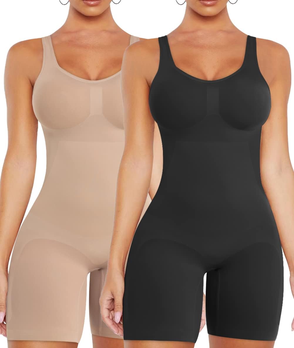 Shorts Bodysuit for Women Tummy Control Shapewear Seamless Sexy Butt Lifting Workout Bodycon One Piece Short Jumpsuit