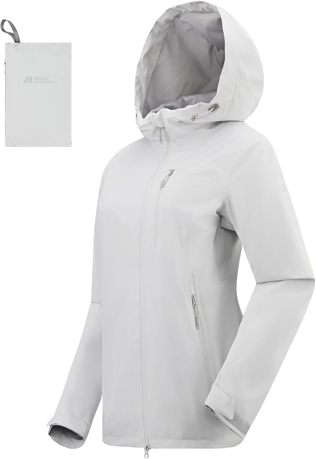 Women's Rain Jacket Packable Waterproof Lightweight Raincoat with Hood Hiking Cycling Golf Travel Windbreaker