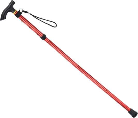 Trekking Poles, Collapsible Hiking Pole Telescopic Folding Cane Quick Lock Aluminum Alloy for Outdoor Hiking Walking Camping