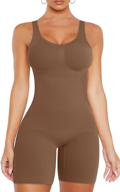 Shorts Bodysuit for Women Tummy Control Shapewear Seamless Sexy Butt Lifting Workout Bodycon One Piece Short Jumpsuit