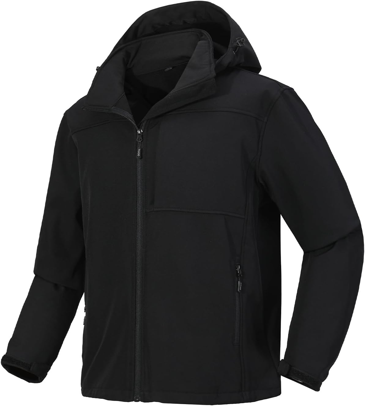 Men's Softshell Jacket Tactical Waterproof Fleece Lined with Hood Windbreaker Rain Shell Outerwear for Outdoor Hiking