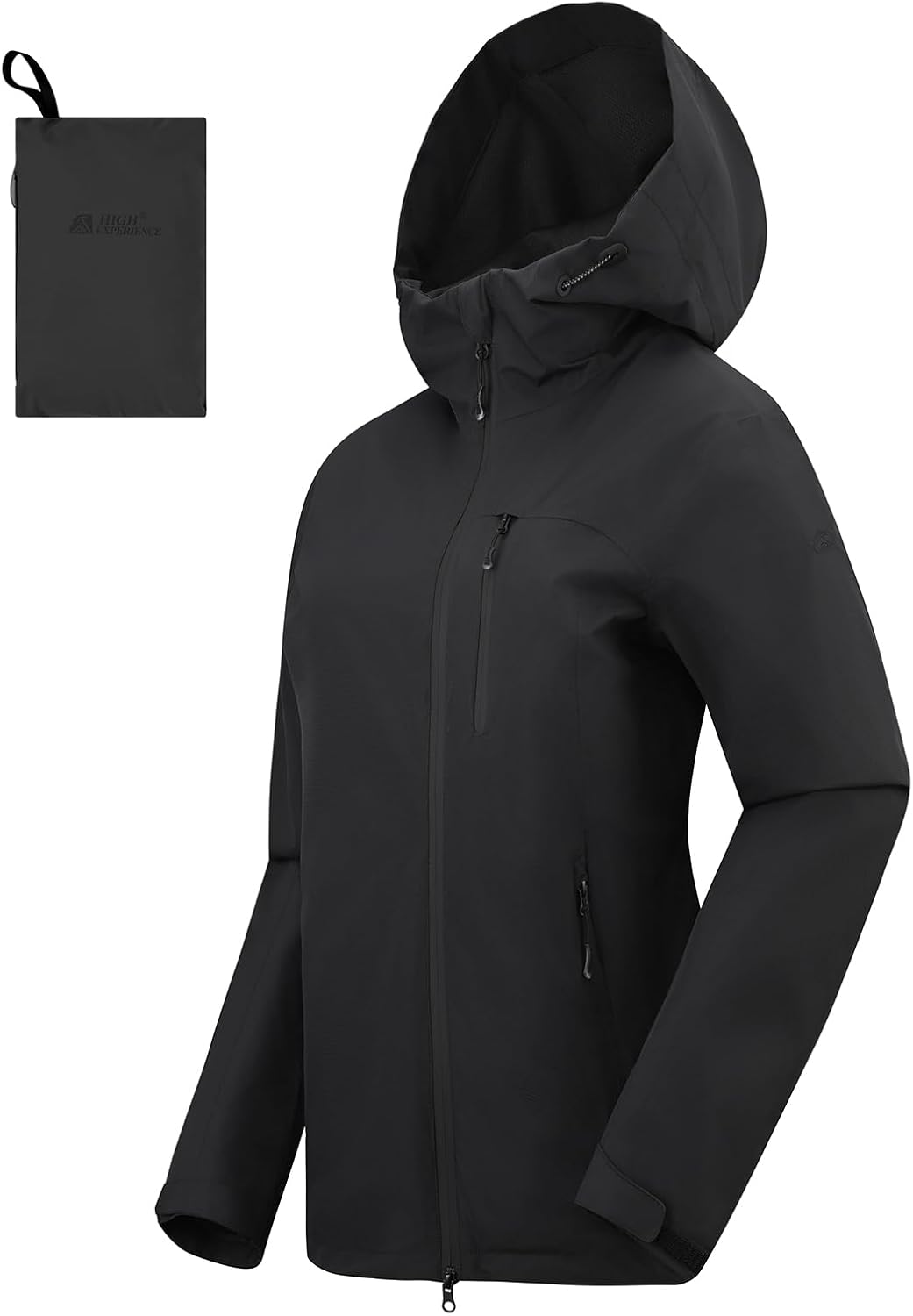 Women's Rain Jacket Packable Waterproof Lightweight Raincoat with Hood Hiking Cycling Golf Travel Windbreaker