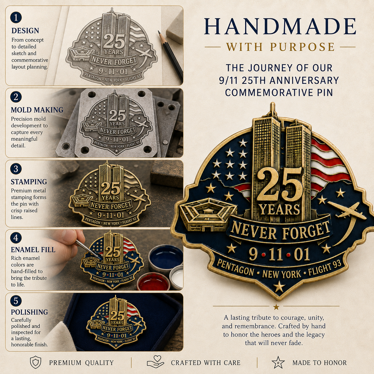 Pentagon • Flight 93" 25th Anniversary Remembrance Pin