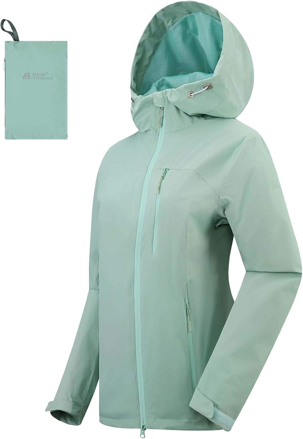 Women's Rain Jacket Packable Waterproof Lightweight Raincoat with Hood Hiking Cycling Golf Travel Windbreaker
