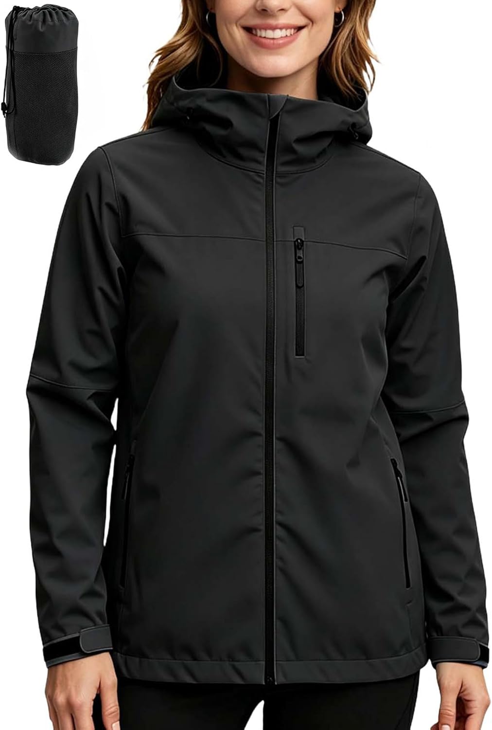 Women's Rain Jacket Rain Coat Waterproof Windbreaker With Hood,Lightweight Spring Jacket for Outdoor Cycling Hiking