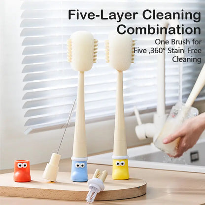 5-in-1 Multifunctional Bottle Brush for Kitchen Cleaning
