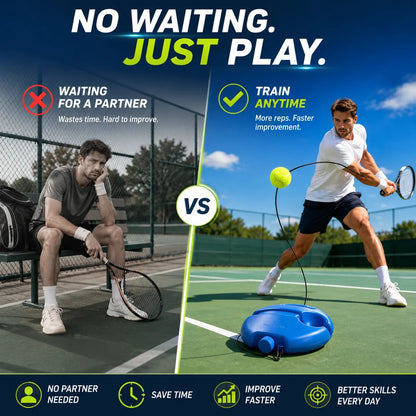 🎾 Solo Tennis Trainer Rebound Set – Practice Anytime, No Partner Needed