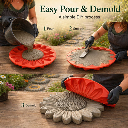 Reusable Sunflower Stepping Stone Mold