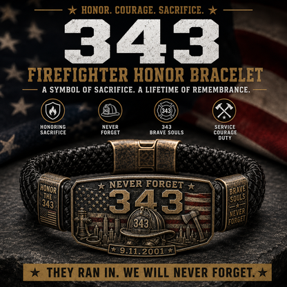 🔥 343 Firefighter Honor Bracelet – Made by Retired Firefighter