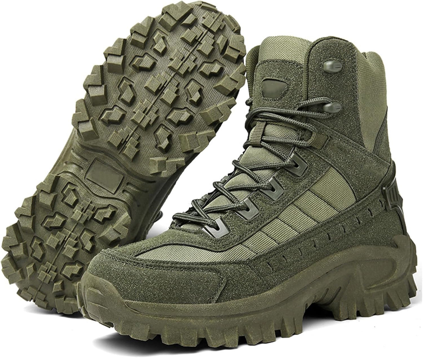 Men’s Lightweight Tactical Hiking & Work Boots with Side Zipper – Waterproof  Outdoor Walking Boots with Traction Outsole
